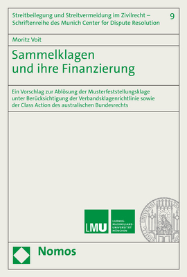Cover: 9783848772544 | Sammelklagen und ihre Finanzierung | Moritz Voit | Taschenbuch | 2021