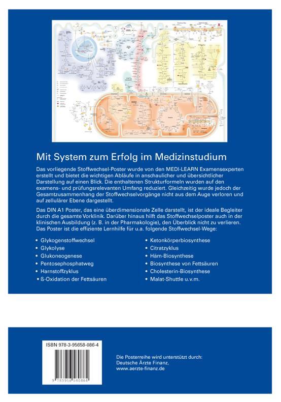 Rückseite: 9783956580864 | Biochemie | MEDI-LEARN Poster | Bettina Bartel (u. a.) | Poster | 2018