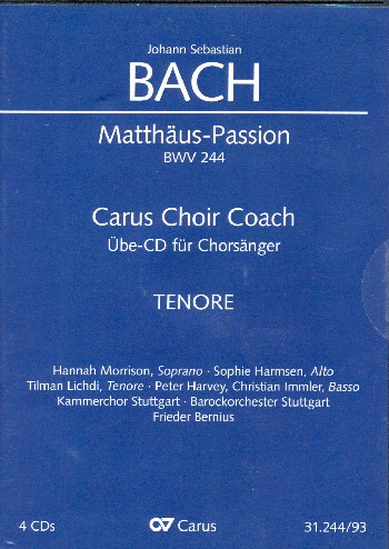 Cover: 4009350736436 | Matthäus-Passion BWB244 - Chorstimme Tenor 4 Playalong-CD's | Bach