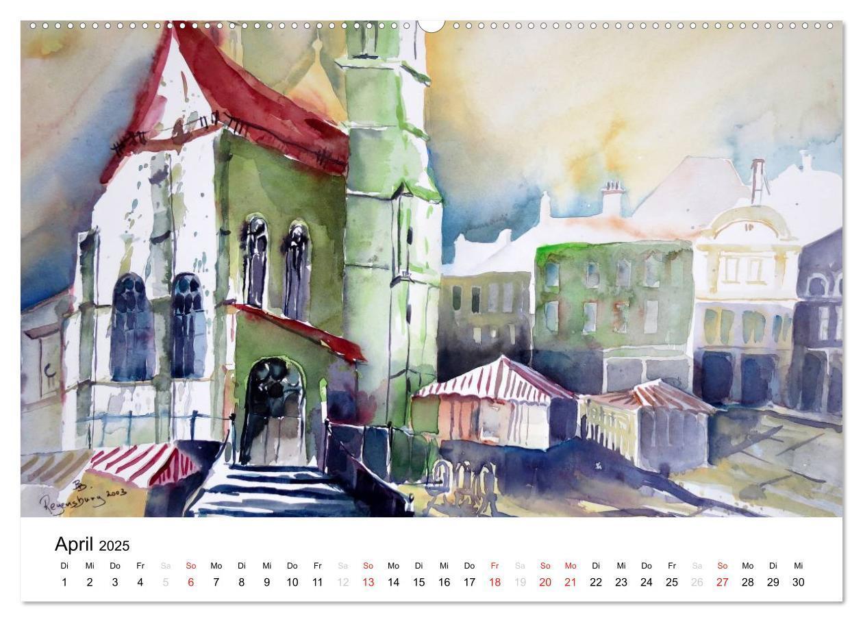 Bild: 9783435731206 | Aquarelle - quer durch Europa (Wandkalender 2025 DIN A2 quer),...