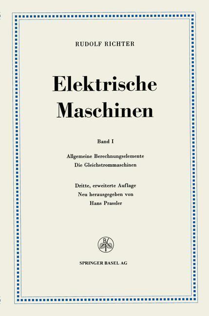 Cover: 9783034840668 | Elektrische Maschinen | Rudolf Richter | Taschenbuch | Paperback