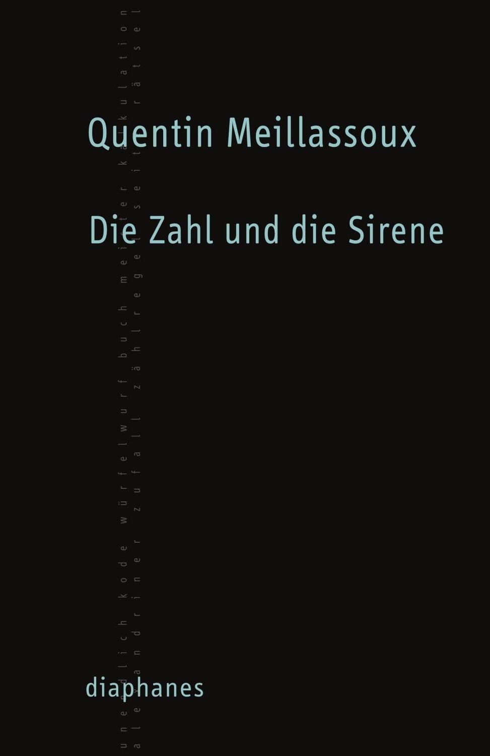 Cover: 9783037342602 | Die Zahl und die Sirene | Quentin Meillassoux | Taschenbuch | 240 S.