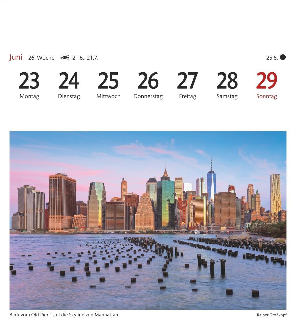 Bild: 9783840033407 | New York Sehnsuchtskalender 2025 - Wochenkalender mit 53 Postkarten