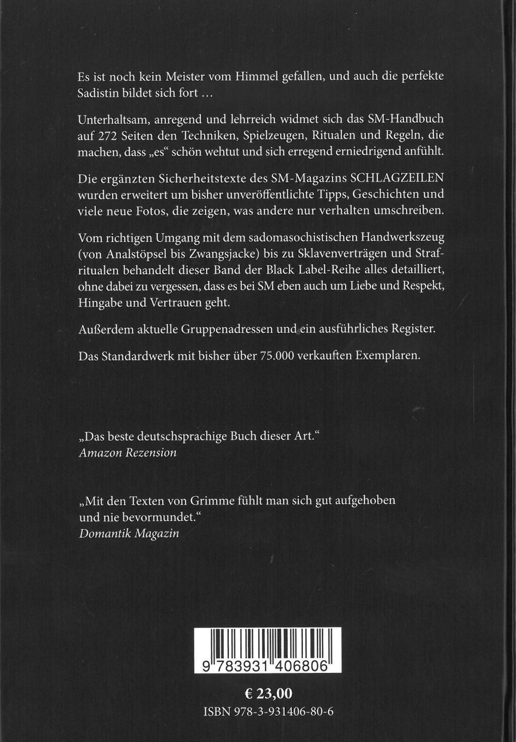 Bild: 9783931406806 | Das SM-Handbuch | Matthias T. J. Grimme | Buch | Black Label | Deutsch