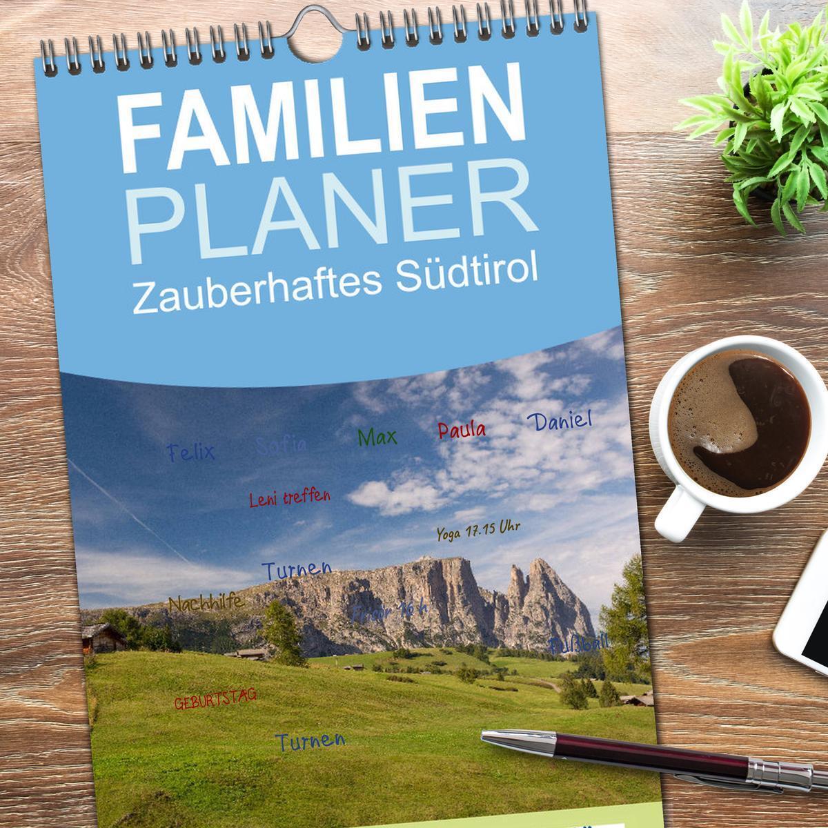 Bild: 9783457098912 | Familienplaner 2025 - Zauberhaftes Südtirol mit 5 Spalten...