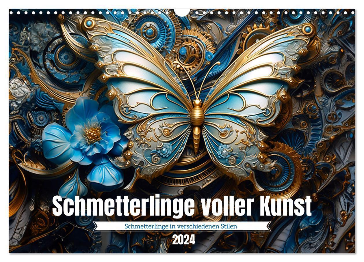Cover: 9783383646423 | Schmetterlinge voller Kunst (Wandkalender 2024 DIN A3 quer),...