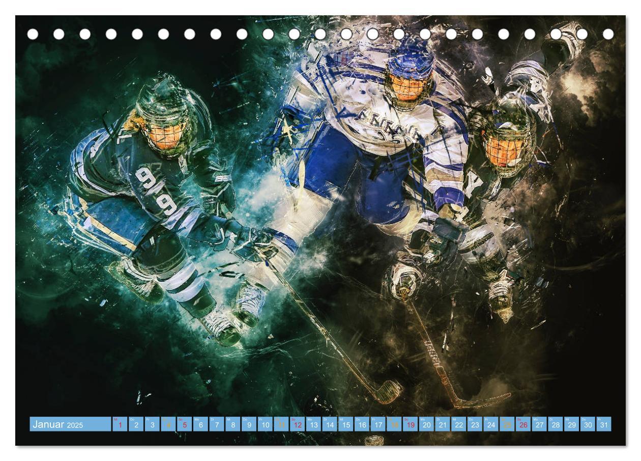 Bild: 9783435412129 | Eishockey - extrem cool (Tischkalender 2025 DIN A5 quer), CALVENDO...