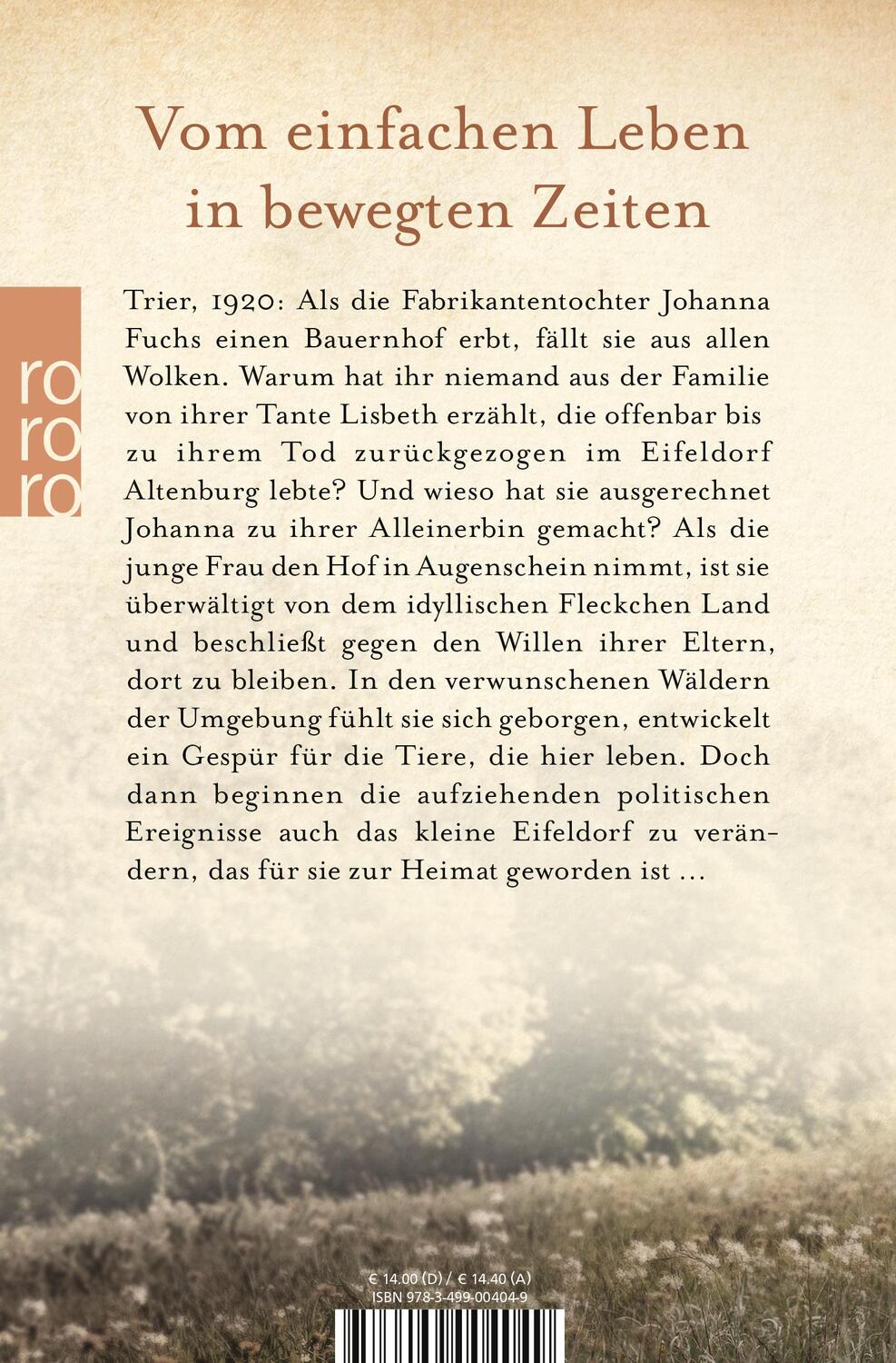 Rückseite: 9783499004049 | Eifelfrauen: Das Haus der Füchsin | Brigitte Riebe | Taschenbuch