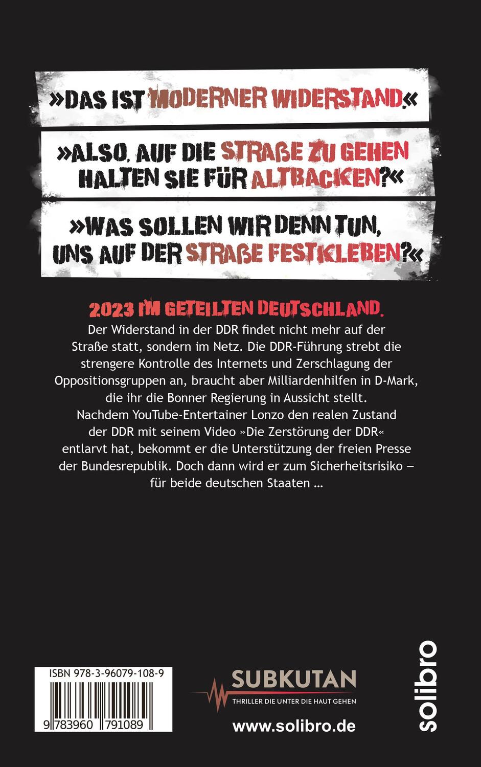 Rückseite: 9783960791089 | Hashtag #DDR | Roman | Holger Kreymeier | Taschenbuch | Subkutan