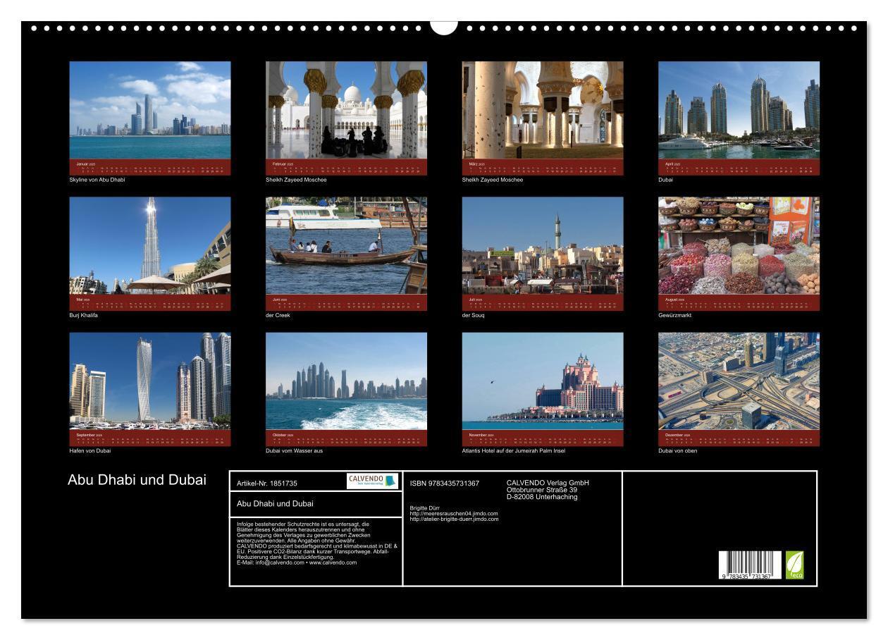 Bild: 9783435731367 | Abu Dhabi und Dubai (Wandkalender 2025 DIN A2 quer), CALVENDO...