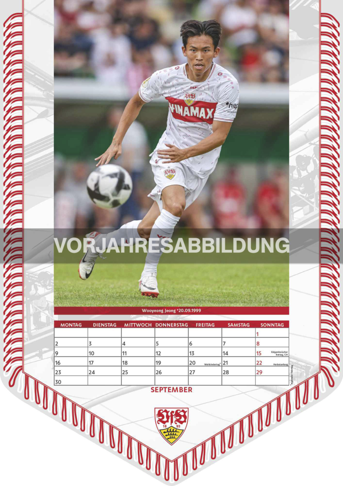 Bild: 4002725994486 | N NEUMANNVERLAGE - VfB Stuttgart 2025 Bannerkalender, 29,7x42cm,...