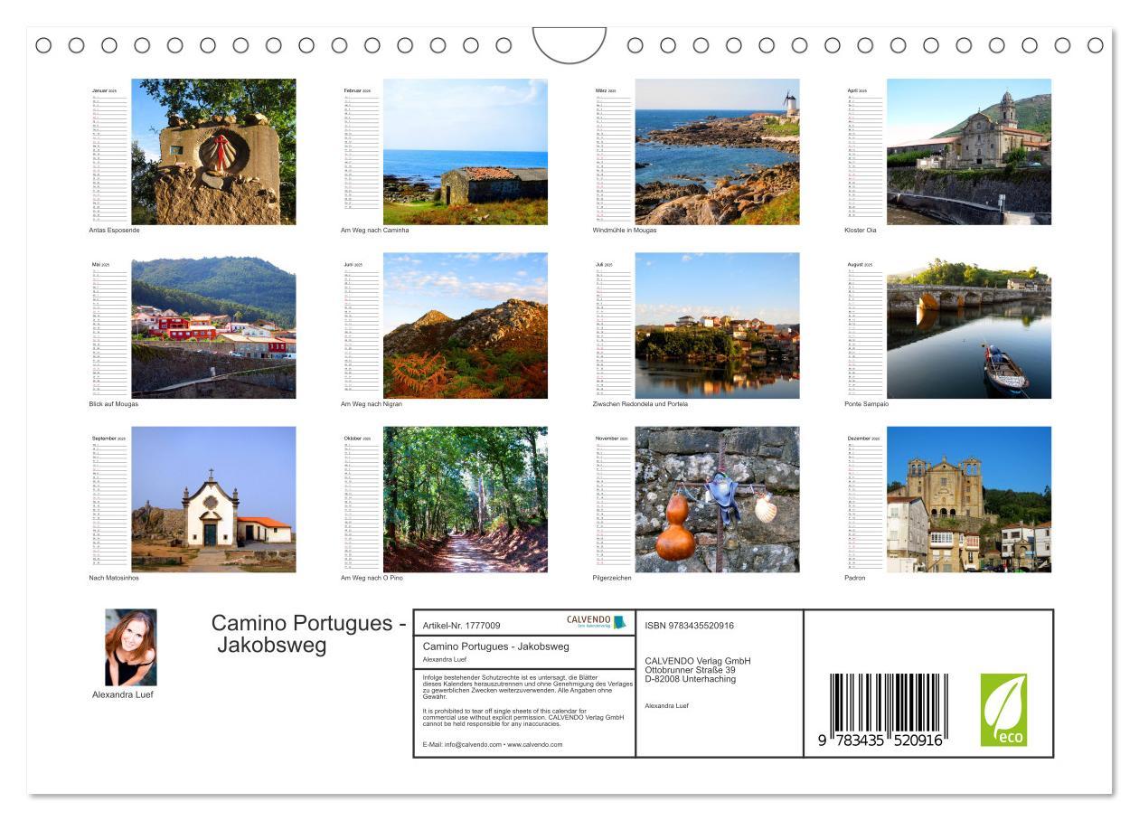 Bild: 9783435520916 | Camino Portugues - Jakobsweg (Wandkalender 2025 DIN A4 quer),...