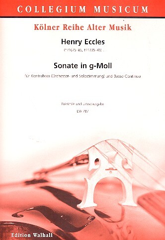Cover: 9790500707875 | Sonate g-Moll für Kontrabass und Bc (Fassungen Solo- und...