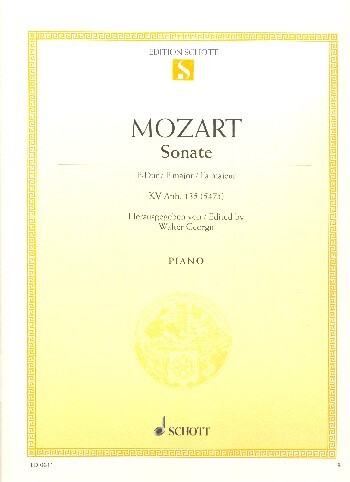 Cover: 9790001086097 | Sonate F Kv547A (Anh.135) | Wolfgang Amadeus Mozart | Buch
