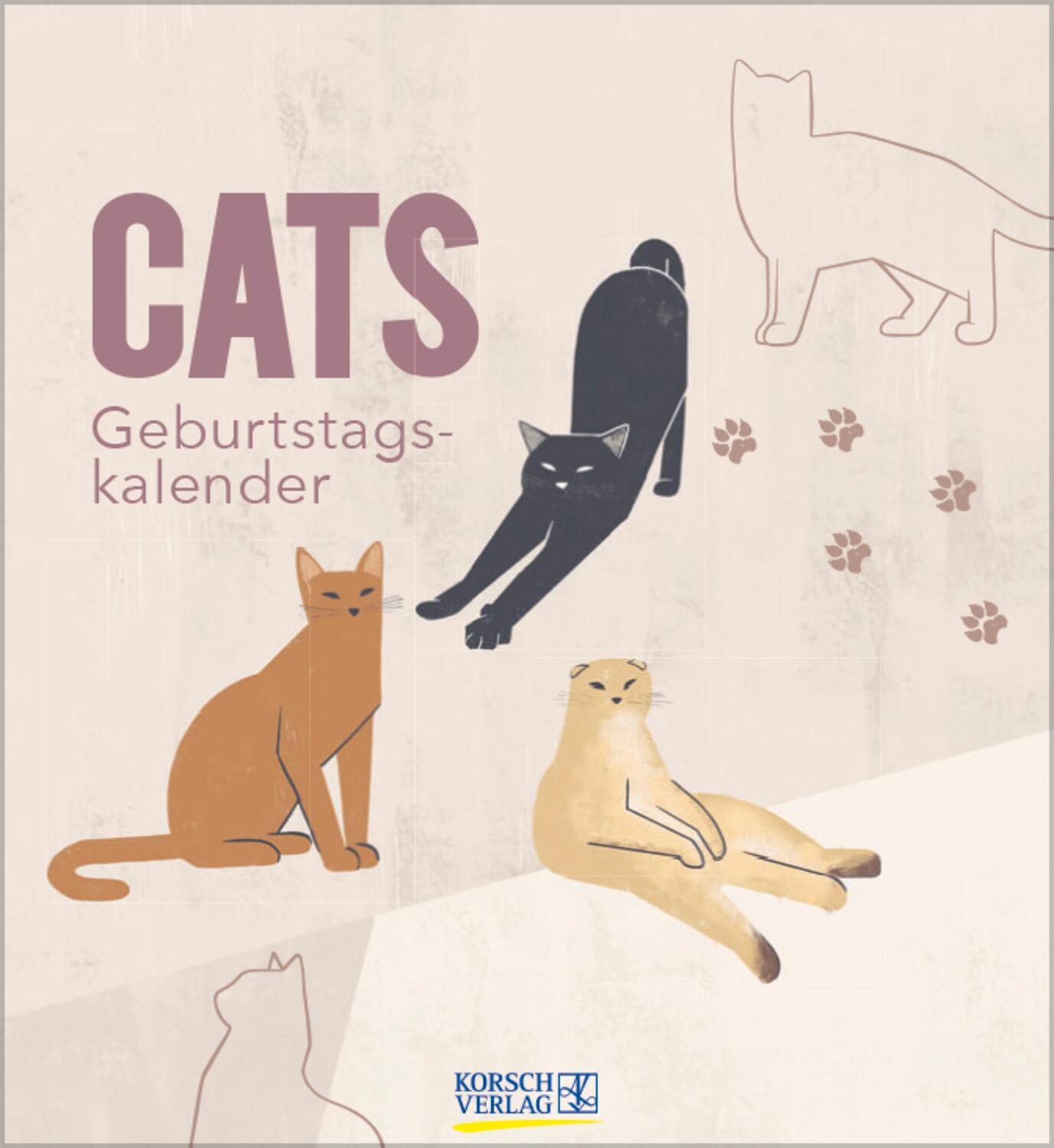 Cover: 9783731880509 | Geburtstagskalender Cats | Verlag Korsch | Kalender | 13 S. | Deutsch