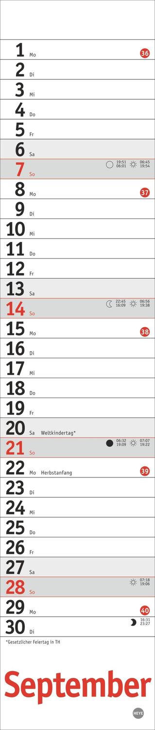 Bild: 9783756406364 | Langplaner mini, rot 2025 | Heye | Kalender | Bürokalender Heye | 2025