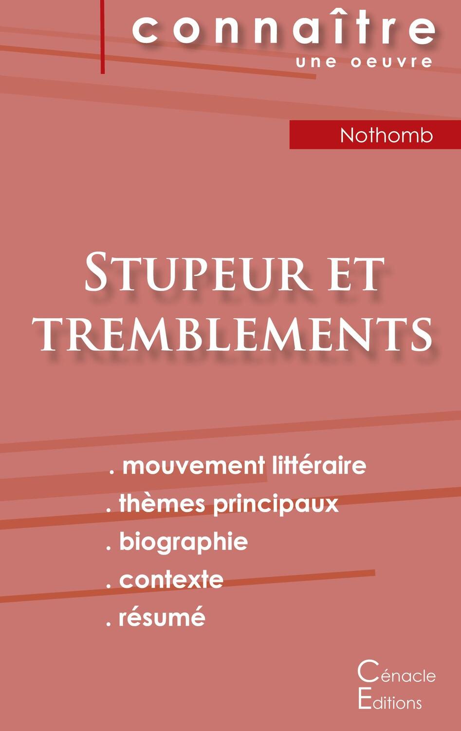 Cover: 9782759310609 | Fiche de lecture Stupeur et tremblements de Amélie Nothomb (analyse...
