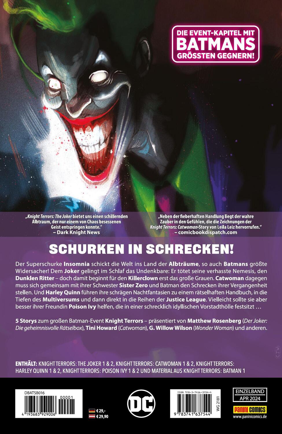Rückseite: 9783741637544 | Batman Sonderband: Knight Terrors | Matthew Rosenberg (u. a.) | Buch