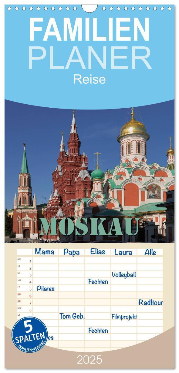 Cover: 9783457120972 | Familienplaner 2025 - Moskau mit 5 Spalten (Wandkalender, 21 x 45...