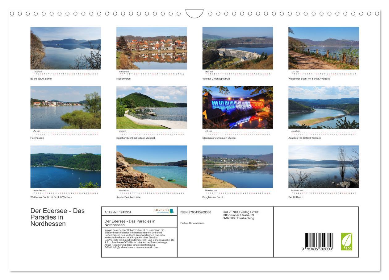 Bild: 9783435209330 | Der Edersee - Das Paradies in Nordhessen (Wandkalender 2025 DIN A3...