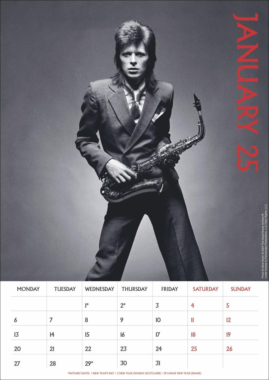 Bild: 9783840196713 | David Bowie Posterkalender 2025 | David Bowie | Kalender | Danilo