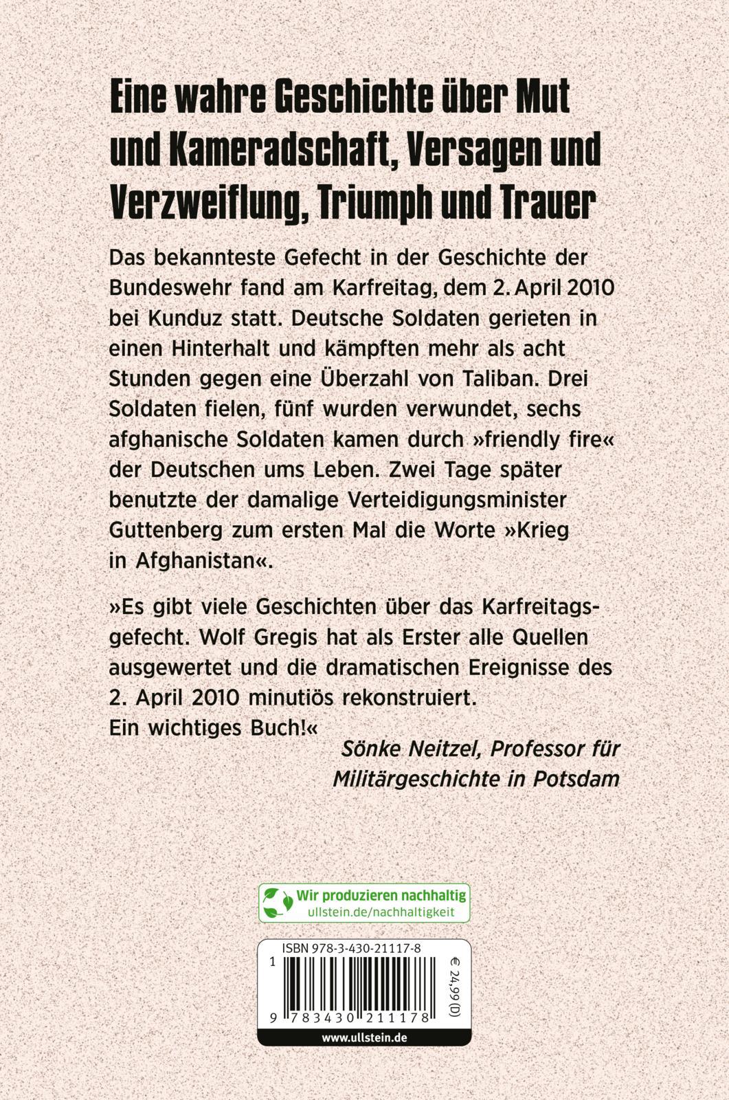 Rückseite: 9783430211178 | Das Karfreitagsgefecht | Wolf Gregis | Taschenbuch | 304 S. | Deutsch