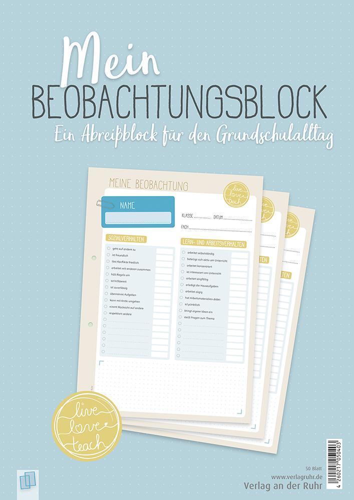 Cover: 4260217050403 | Mein Beobachtungsblock "live-love-teach" | Taschenbuch | Deutsch