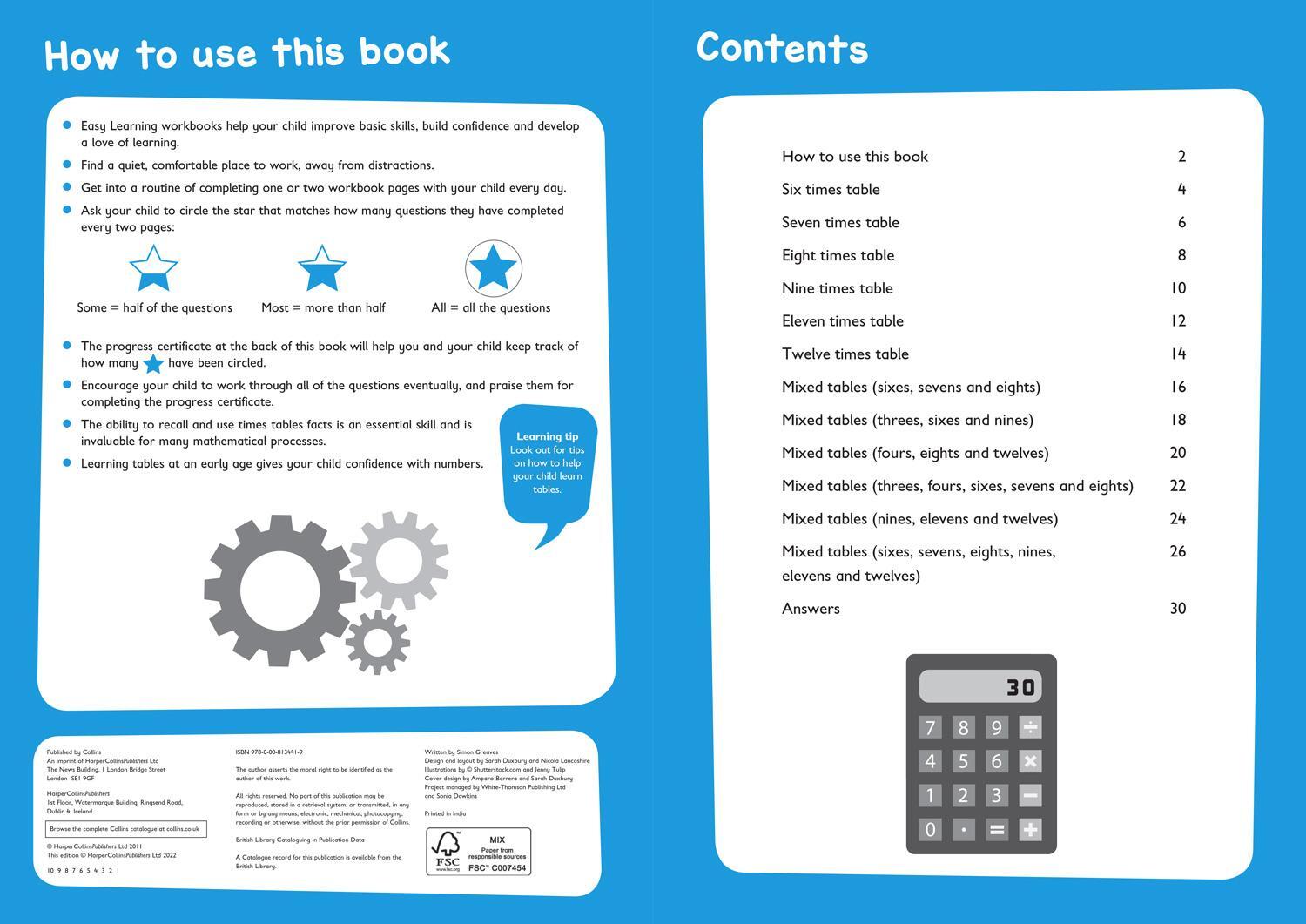 Bild: 9780008134419 | Times Tables Workbook Ages 7-11 | Ideal for Home Learning | Learning