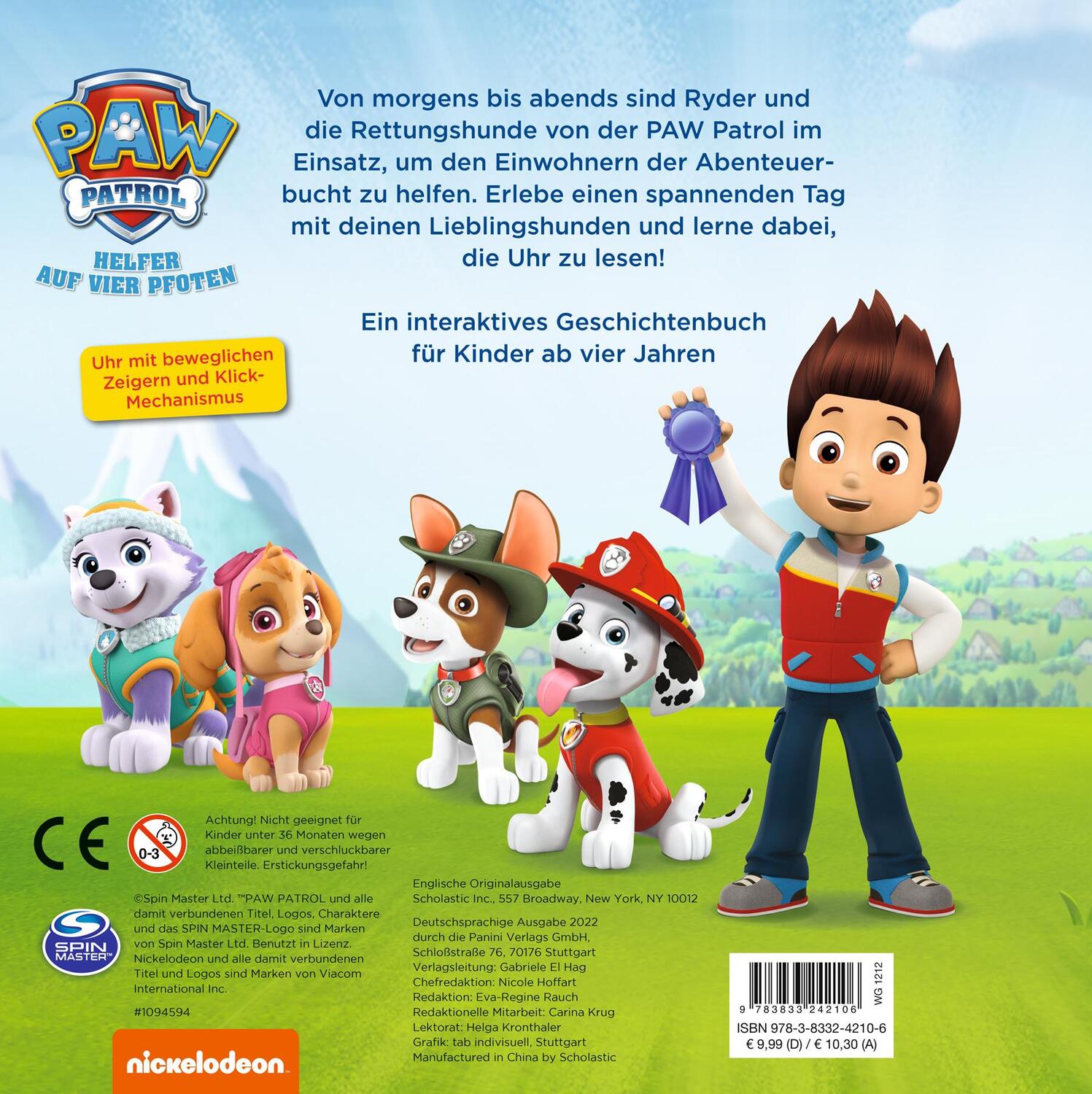 Rückseite: 9783833242106 | PAW Patrol: Mein Uhrenbuch - Rund um die Uhr im Einsatz mit den...