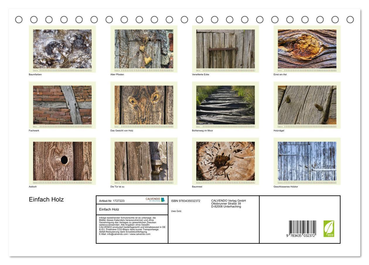 Bild: 9783435032372 | Einfach Holz (Tischkalender 2025 DIN A5 quer), CALVENDO Monatskalender