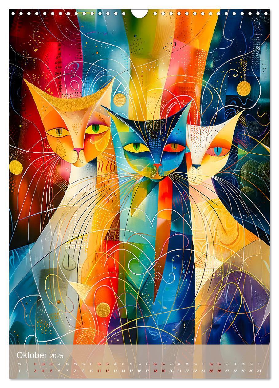 Bild: 9783457172148 | Astrale Katzen - Abstrakte Kunst für Katzenliebhaber (Wandkalender...