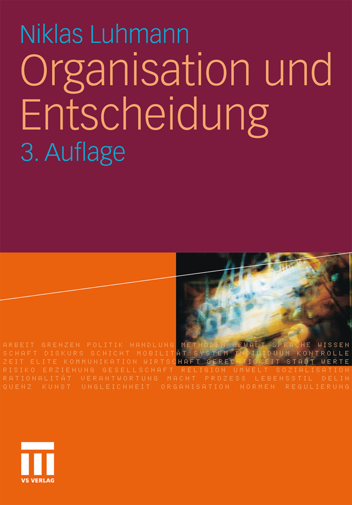 Cover: 9783531178172 | Organisation und Entscheidung | Niklas Luhmann | Buch | 480 S. | 2011