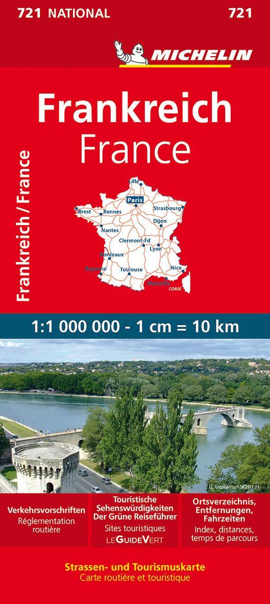 Cover: 9782067259560 | Michelin Frankreich einseitig 1 : 1 000 000 | (Land-)Karte | Deutsch