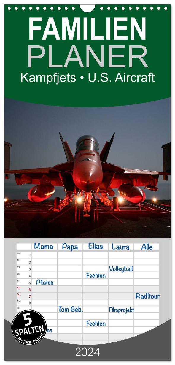 Cover: 9783383078378 | Familienplaner 2024 - Kampfjets ¿ U.S. Aircraft mit 5 Spalten...