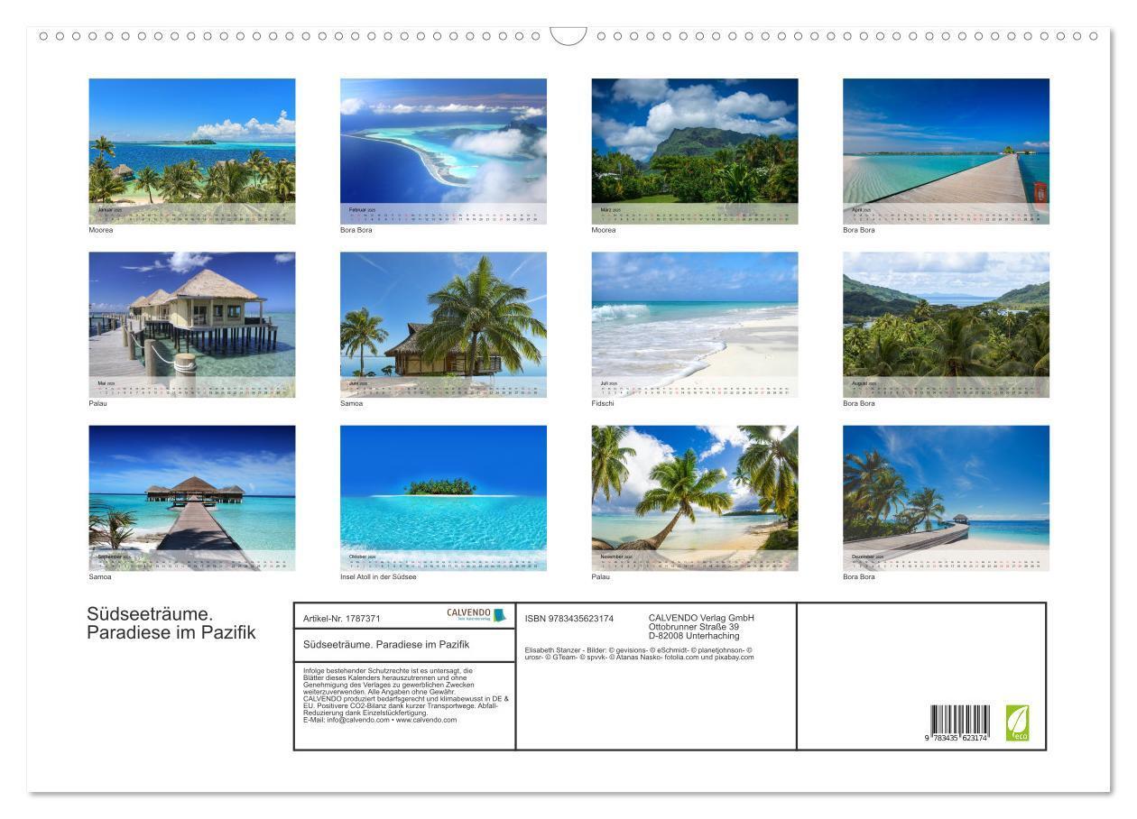 Bild: 9783435623174 | Südseeträume. Paradiese im Pazifik (Wandkalender 2025 DIN A2 quer),...