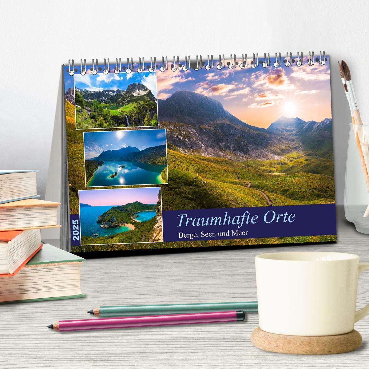 Bild: 9783383921155 | Traumhafte Orte - Berge, Seen und Meer (Tischkalender 2025 DIN A5...