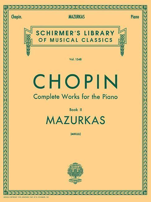 Cover: 9780793552771 | Mazurkas: Schirmer Library of Classics Volume 1548 Piano Solo | Mikuli