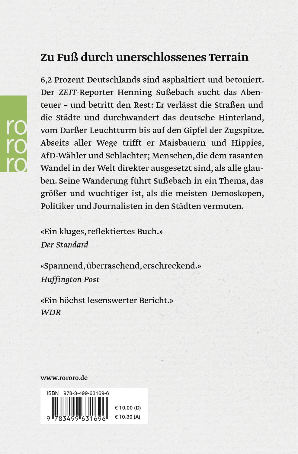 Rückseite: 9783499631696 | Deutschland ab vom Wege | Eine Reise durch das Hinterland | Sußebach