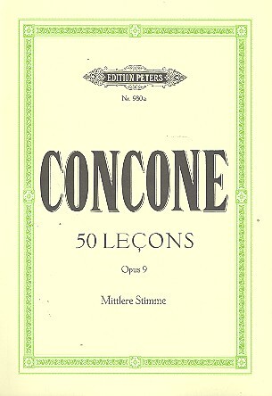 Cover: 9790014005214 | Lessons(50) Op.9 Midden | Concone | Buch | Edition Peters