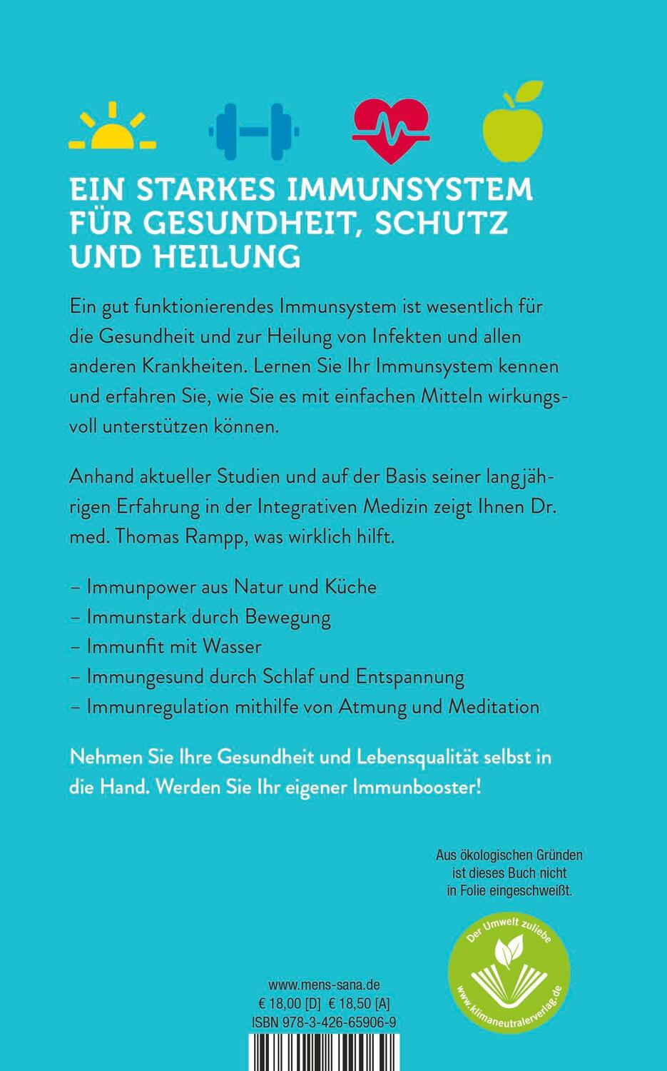 Rückseite: 9783426659069 | Das Immunbooster-Handbuch | Thomas Rampp | Buch | 288 S. | Deutsch