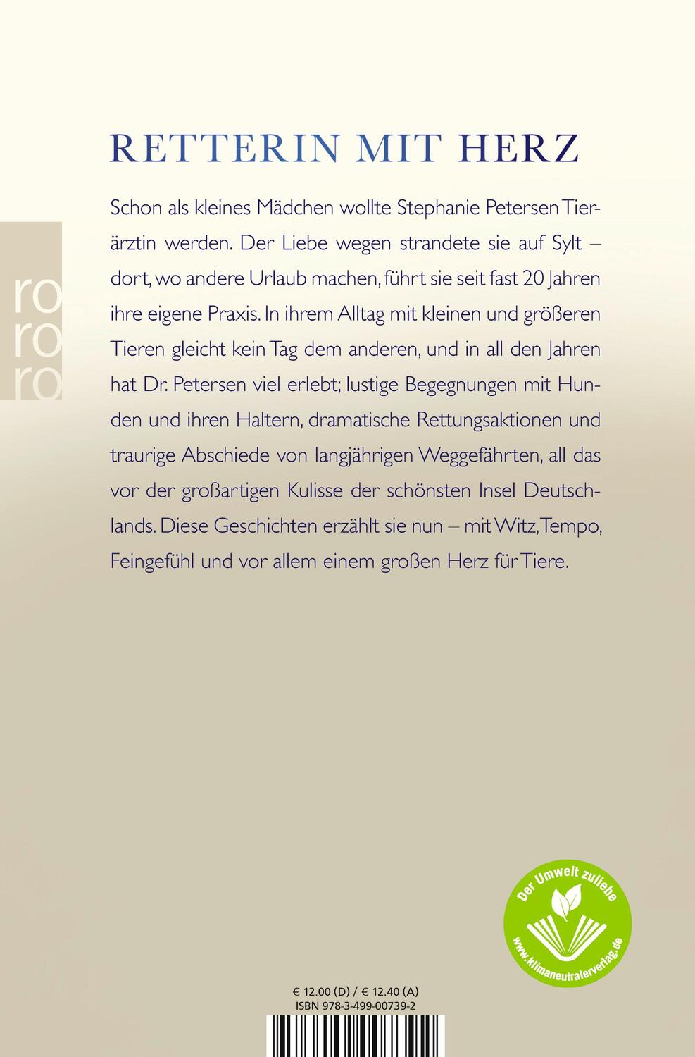 Rückseite: 9783499007392 | Die Inseltierärztin | Stephanie Petersen | Taschenbuch | Deutsch