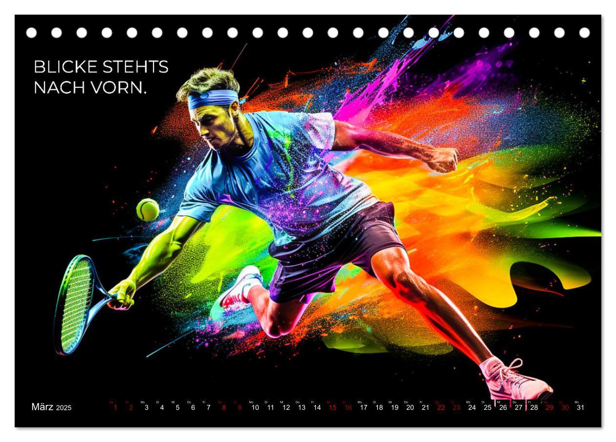 Bild: 9783383874307 | Tennis und Motivation (Tischkalender 2025 DIN A5 quer), CALVENDO...