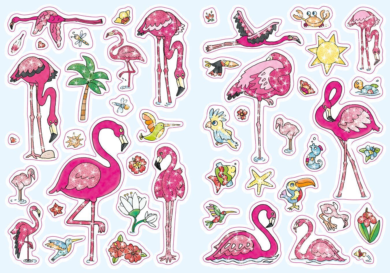 Bild: 9783788640866 | Glitzer-Sticker Malbuch Flamingos | Mit 45 Glitzerstickern! | Co.KG