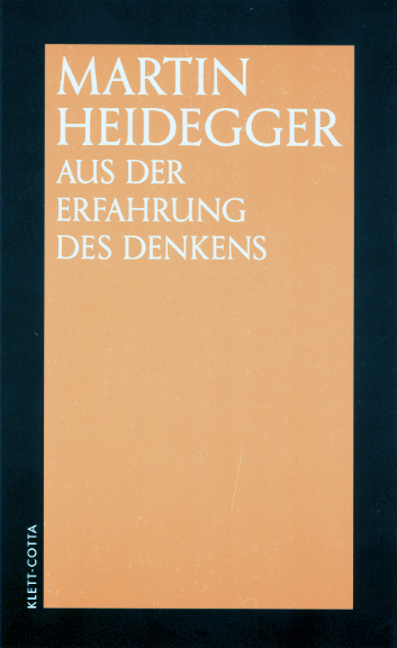 Cover: 9783608910759 | Aus der Erfahrung des Denkens | Martin Heidegger | Taschenbuch