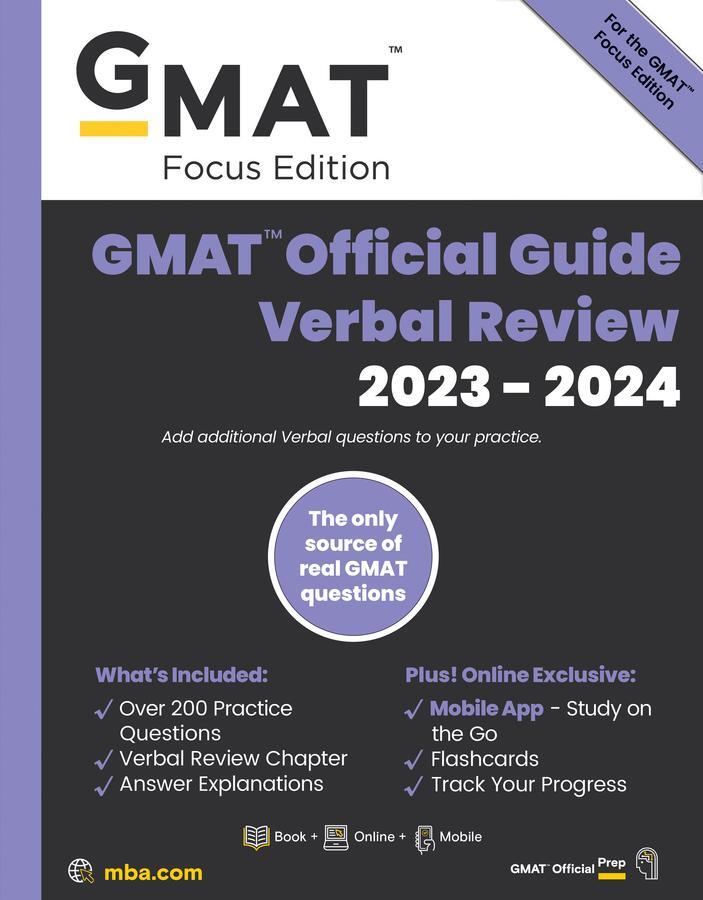 Cover: 9781394169962 | GMAT Official Guide Verbal Review 2023-2024, Focus Edition | Gmac