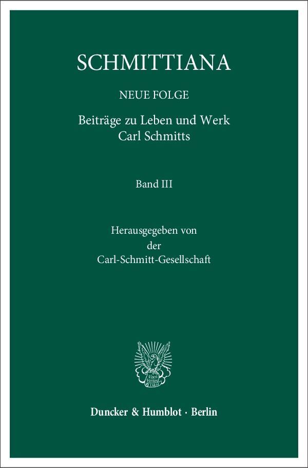 Cover: 9783428150250 | Schmittiana | Taschenbuch | 364 S. | Deutsch | 2016