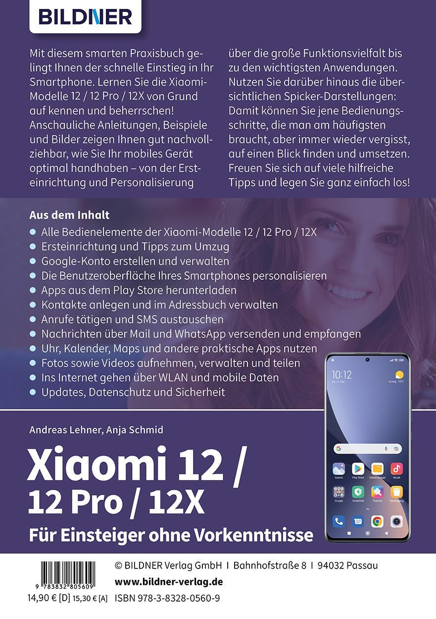 Rückseite: 9783832805609 | Xiaomi 12 / 12 Pro / 12X - Alle Modelle¿ - Für Einsteiger ohne...