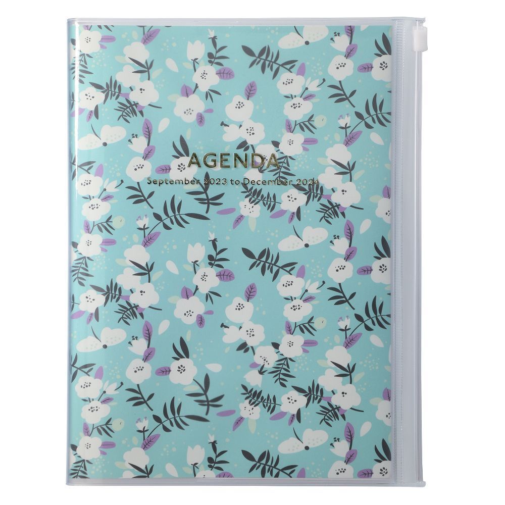 Cover: 4550045107166 | MARK'S 2023/2024 Taschenkalender A5 vertikal, Flower Pattern, Turqoise