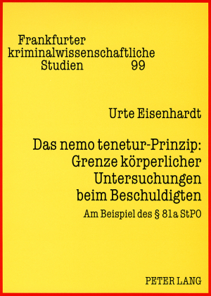Cover: 9783631559833 | Das nemo tenetur-Prinzip: Grenze körperlicher Untersuchungen beim...