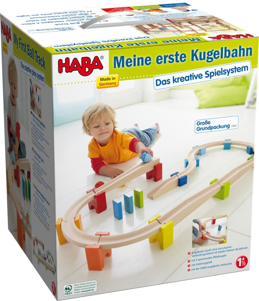 Cover: 4010168070421 | HABA 1007042001 - Meine erste Kugelbahn Große Grundpackung, Holz,...